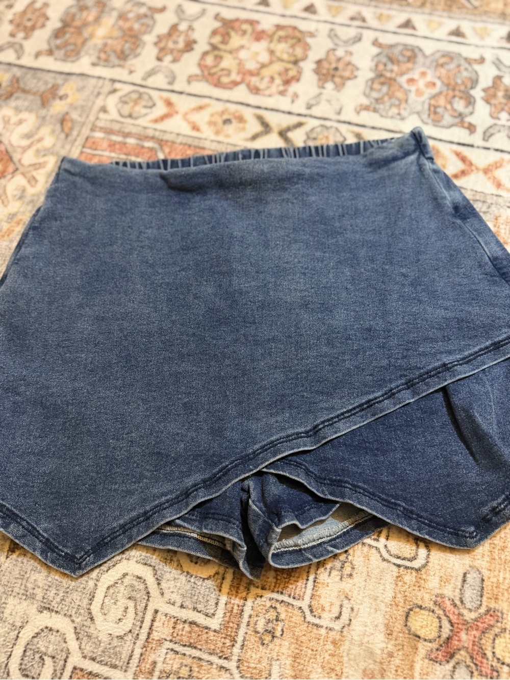 Amazon Essentials Blue Denim Skort with Overlap Front - Picture 5 of 8
